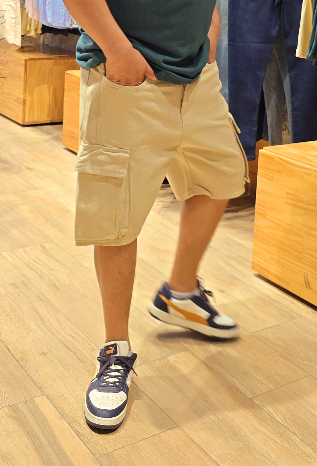 #404 Bermuda Mom Cargo: BEIGE - Image 4