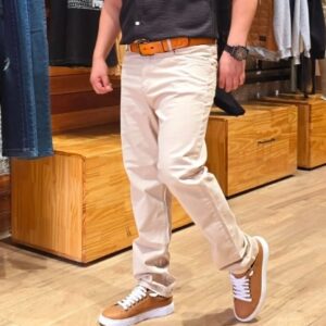 #3008 Jeans Semi Chupin Elastizado Beige